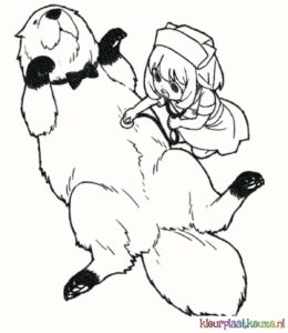 Anya with Dog from Spy x Family kleurplaat