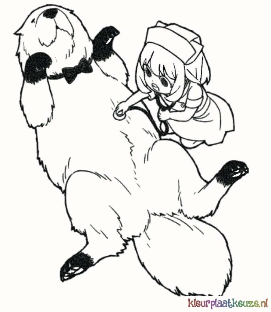 Anya with Dog from Spy x Family kleurplaat