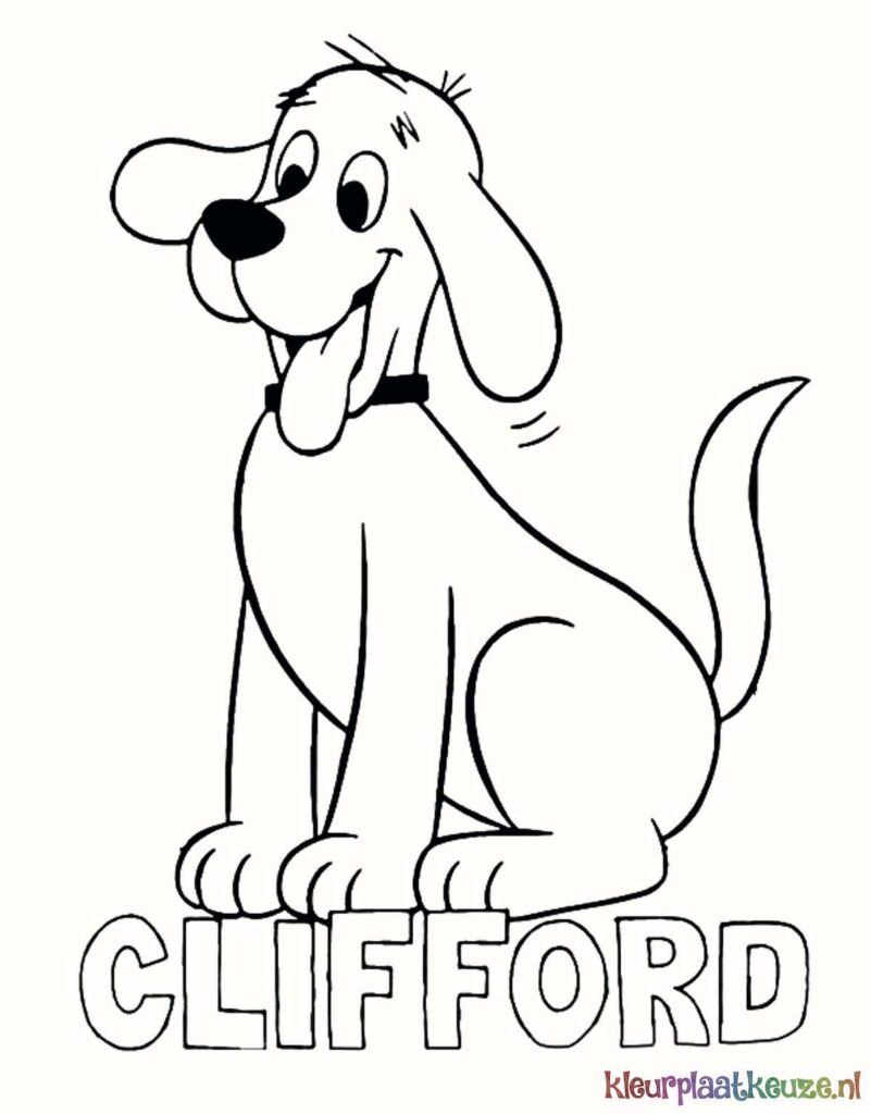 Clifford de grote rode hond kleurplaat