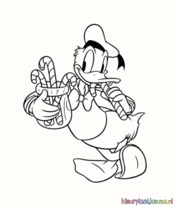 Donald Duck kerst kleurplaat