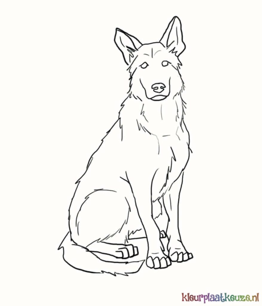 Duitse herder kleurplaat eenvoudig