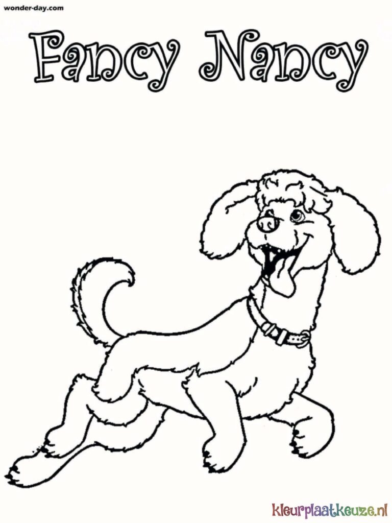 Fancy Nancys favoriete hond kleurplaat