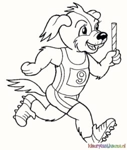 Hond hardlopen kleurplaat