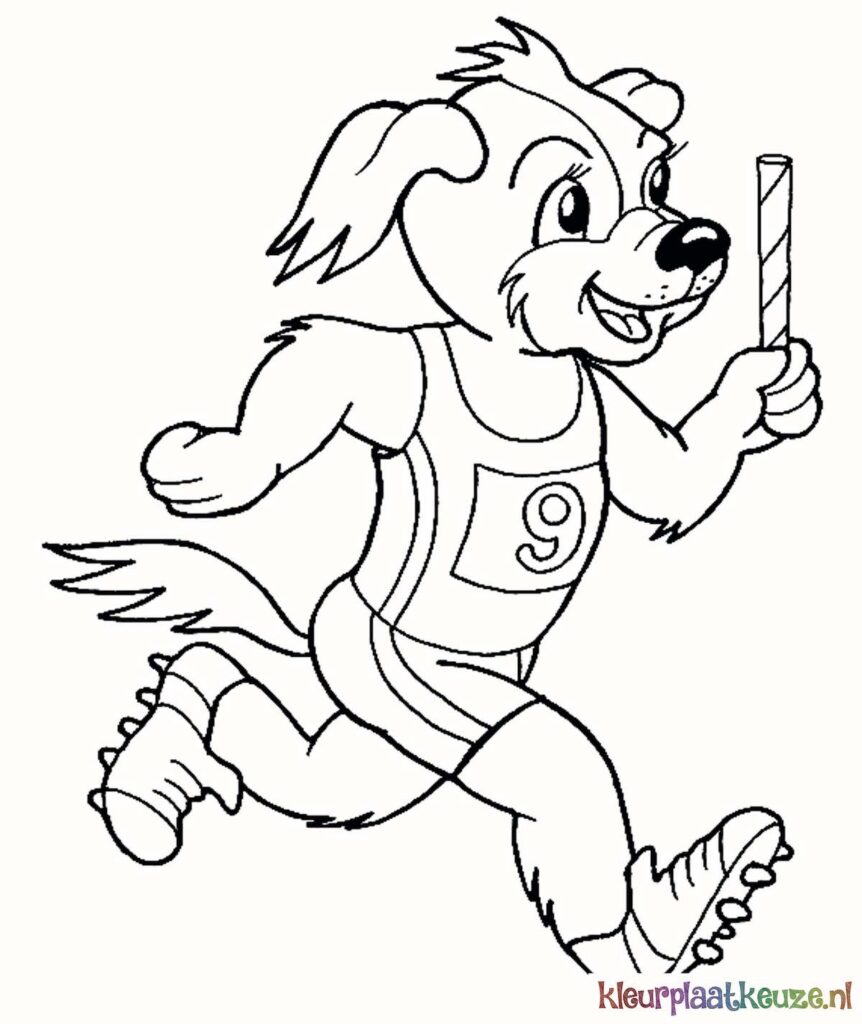 Hond hardlopen kleurplaat