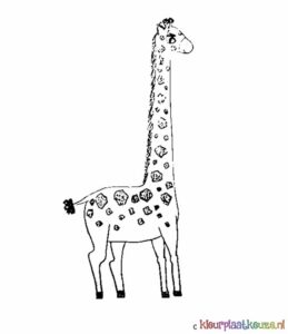 Kleurplaat giraffe