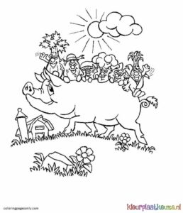 Kleurplaat varken met vriendjes