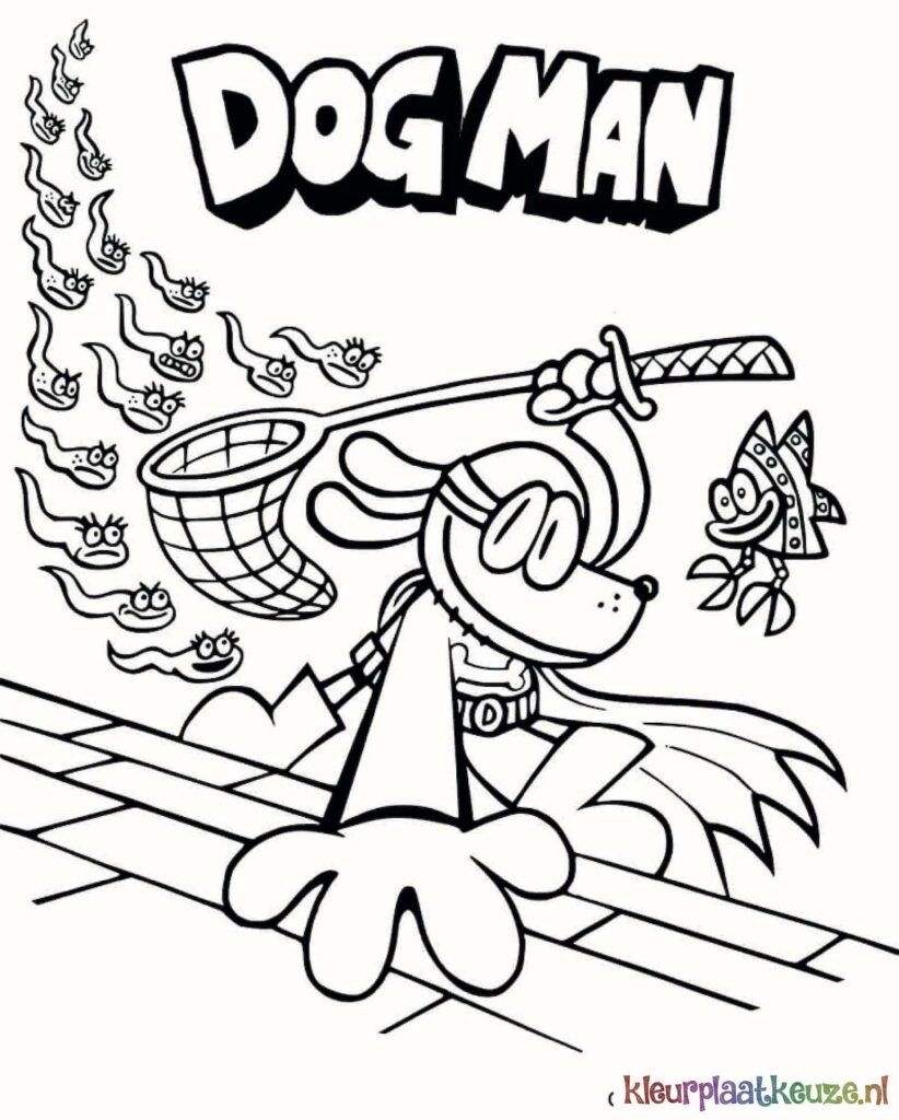 Leuke dogman hond kleurplaat