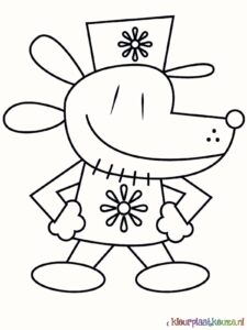 hond kleurplaat tekening