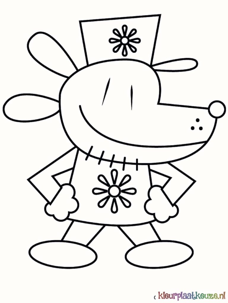 hond kleurplaat tekening