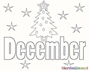 kerstboom voor December kleurplaat