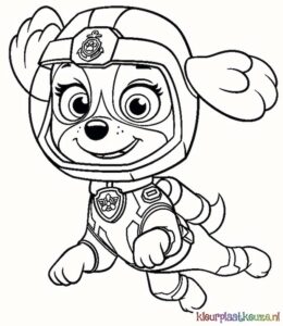 kleurplaat Paw Patrol Skye onderwater