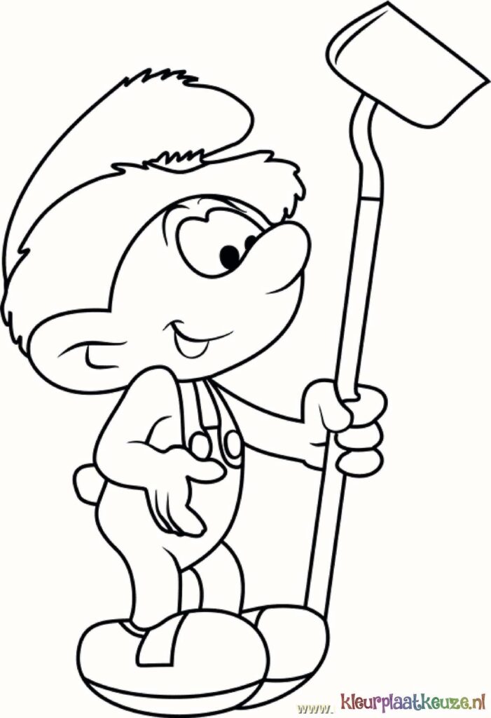 kleurplaat boer smurf