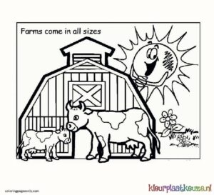 kleurplaat boerderij 2