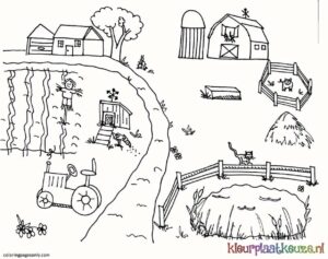 kleurplaat boerderij