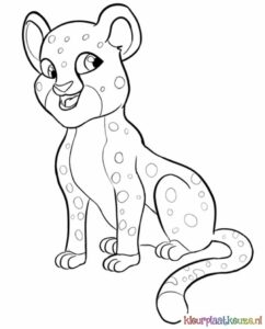 kleurplaat cheetah welpje