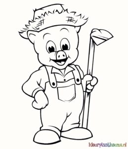 kleurplaat loony tunes piggy
