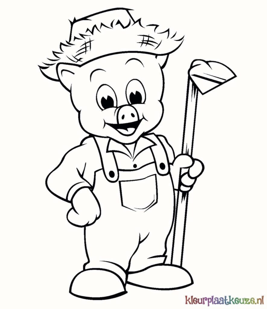 kleurplaat loony tunes piggy