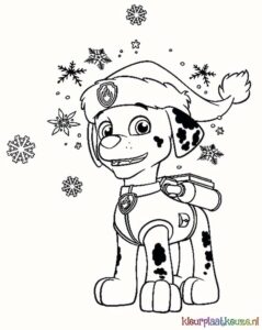 kleurplaat marshal kerst paw patrol