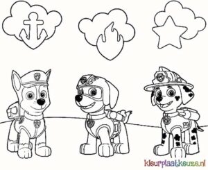 kleurplaat paw patrol badges