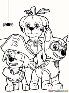 kleurplaat paw patrol halloween
