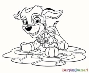 kleurplaat paw patrol mighty pups marshall