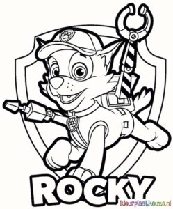kleurplaat paw patrol rocky