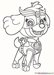 kleurplaat skye van paw patrol mighty pups