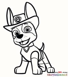 kleurplaat tracker in paw patrol