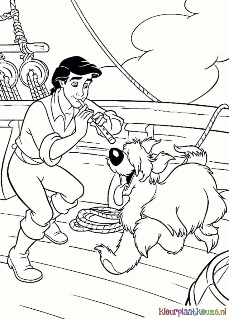 prins eric en hond max kleurplaat