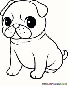 pug hond kleurplaat